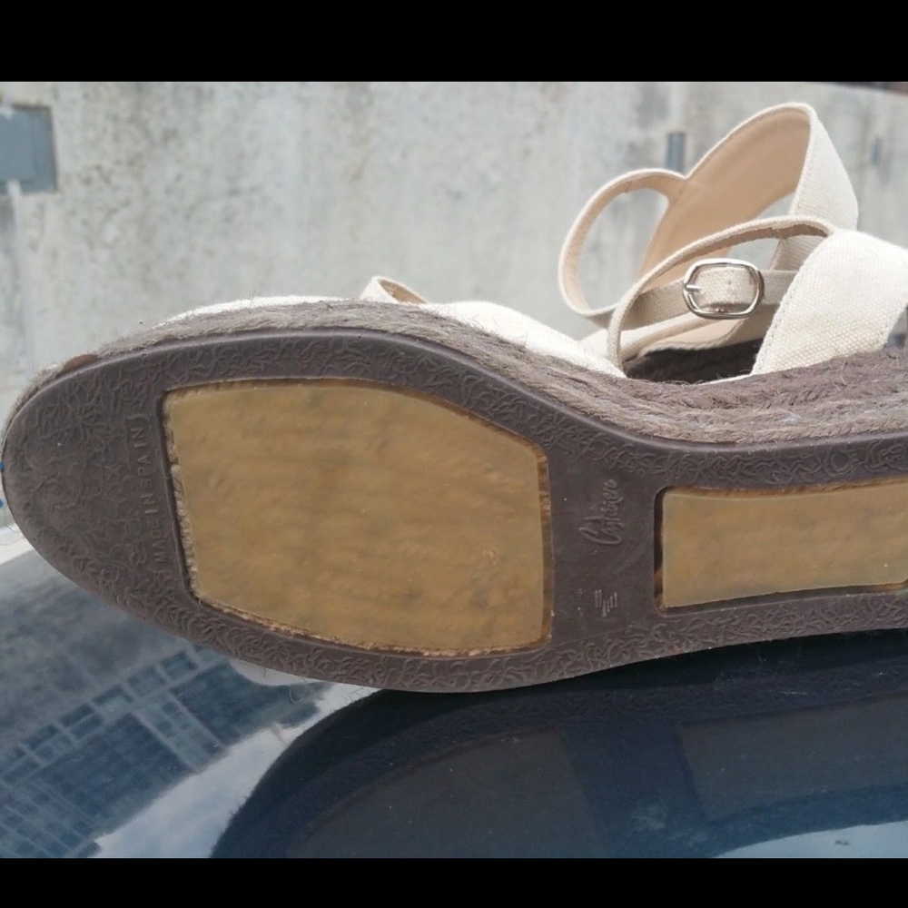 SOLD CASTANER Khaki Nude Canvas Platform Sz 7 38 - Picture 5 of 6